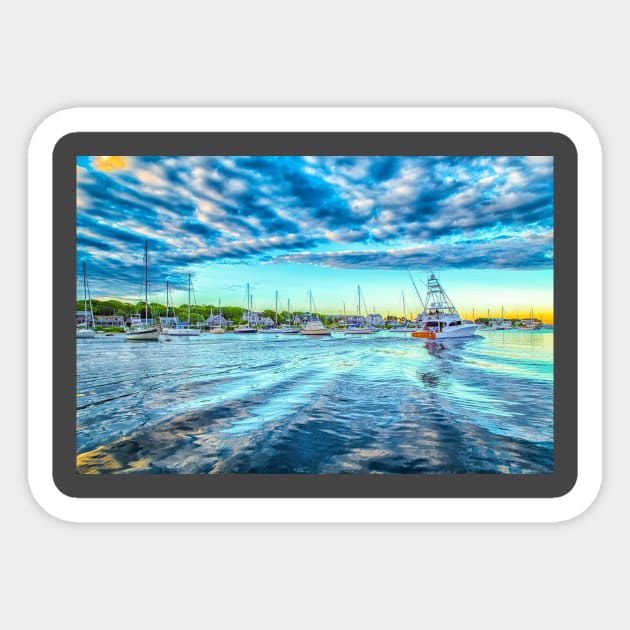 Falmouth Harbor Cape Cod Sticker by Gestalt Imagery